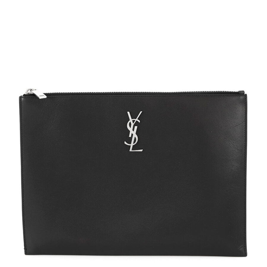 SAINT LAURENT PARIS MONOGRAMME Zip Tablet Holder Black453249 Leather | Studio Nafay