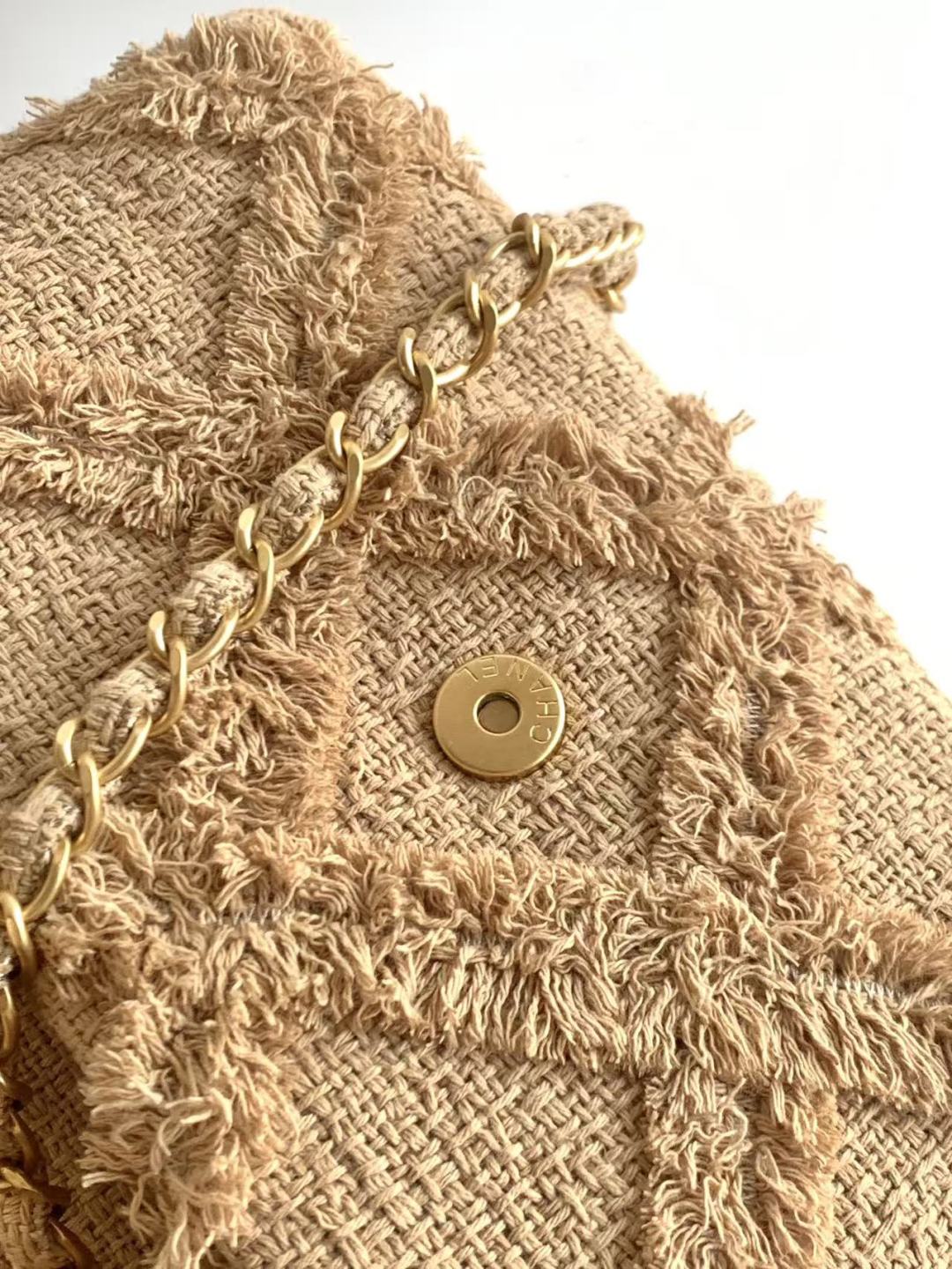 CC Crochet 27cm Tissu tweed beige
