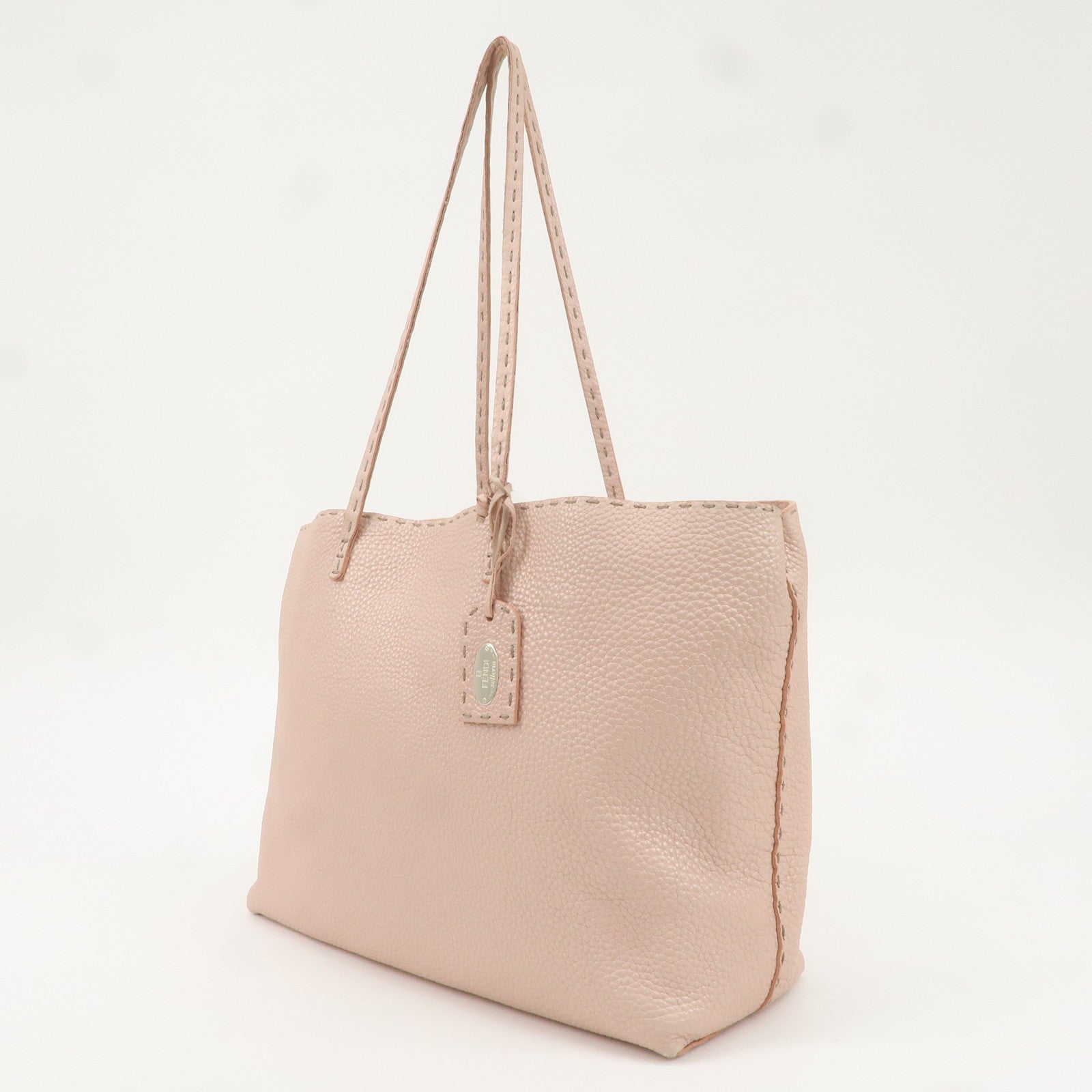 FENDI Selleria Cuir Cabas Rose métallisé