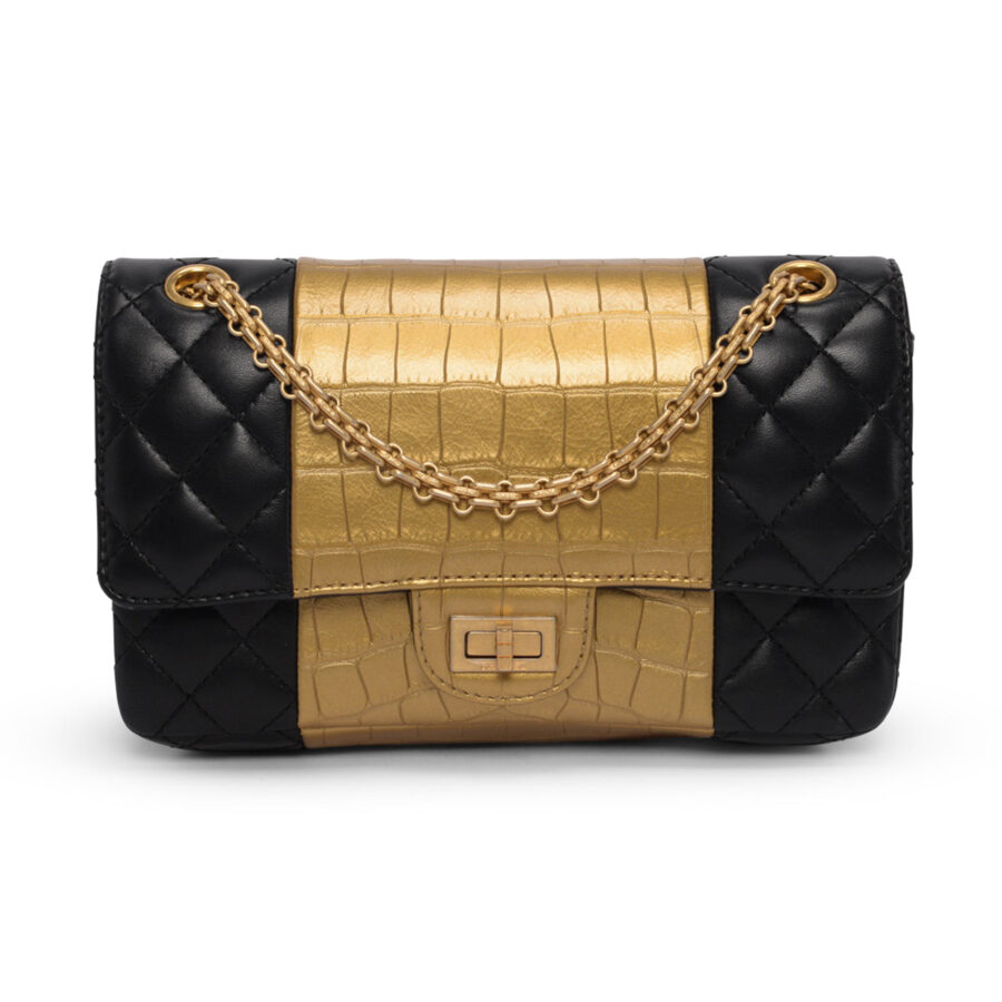 Chanel 2.55 black bag – front view