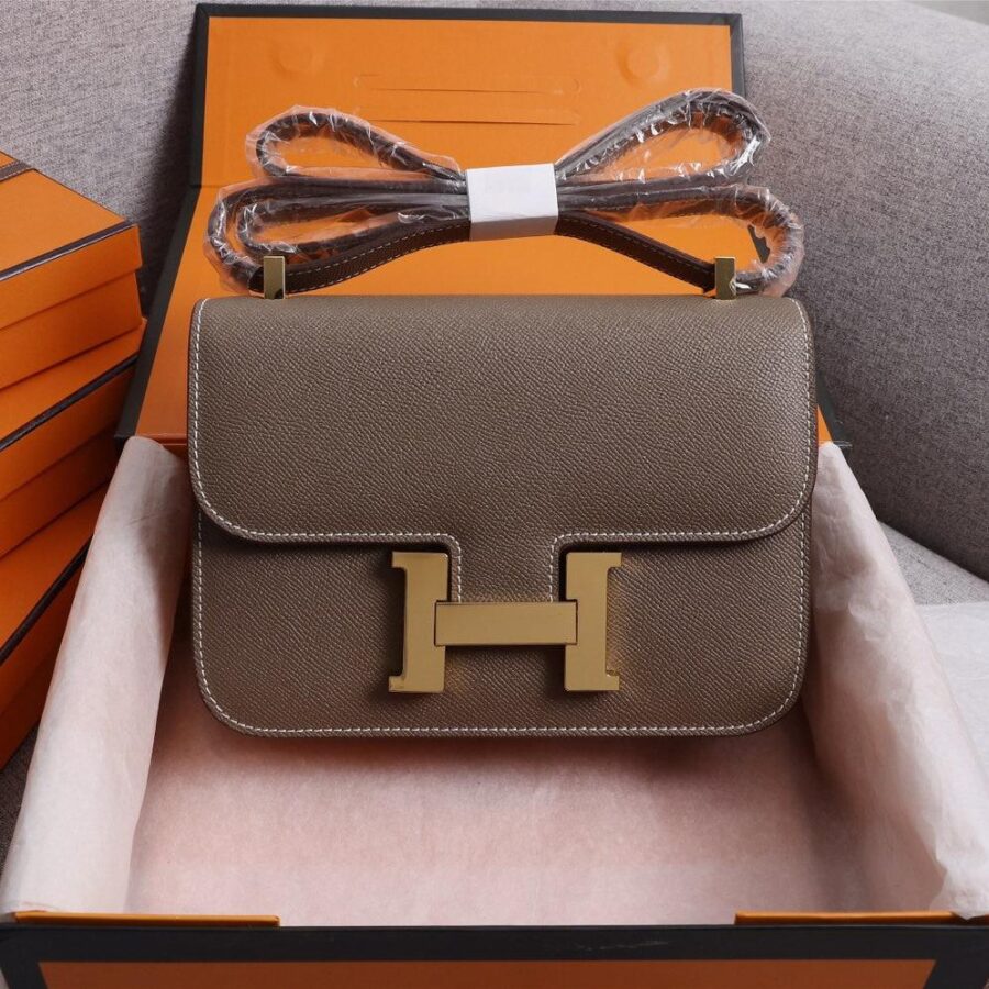 Hermes Constance gold bag – front view