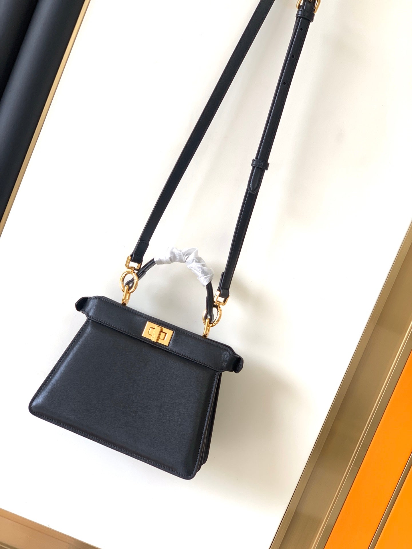 Peekaboo ISeeU Petite 20 Sac à main agneau noir Ghw