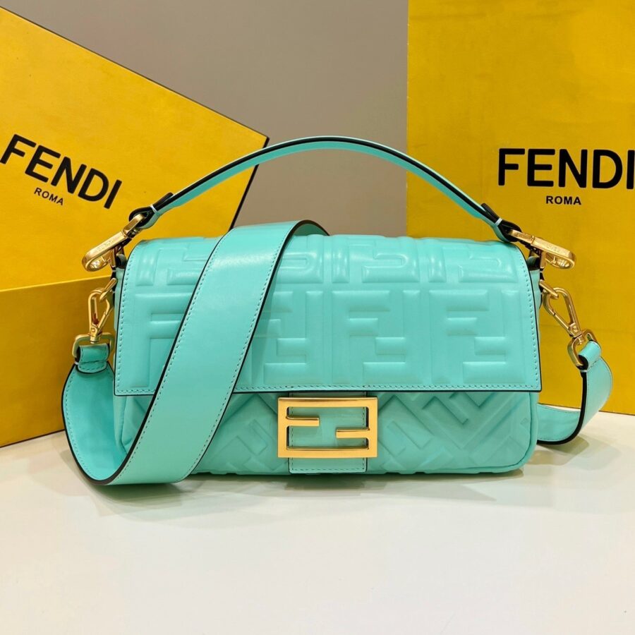 Fendi Baguette gold bag – front view