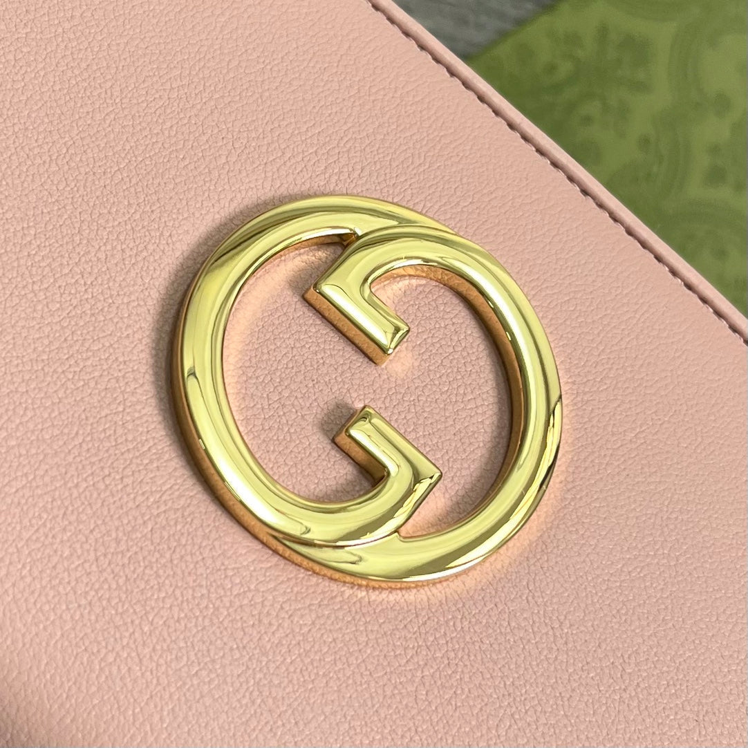 GG BLONDIE 21 FULL ZIP Portefeuille IN LIGHT Rose Cuir de veau