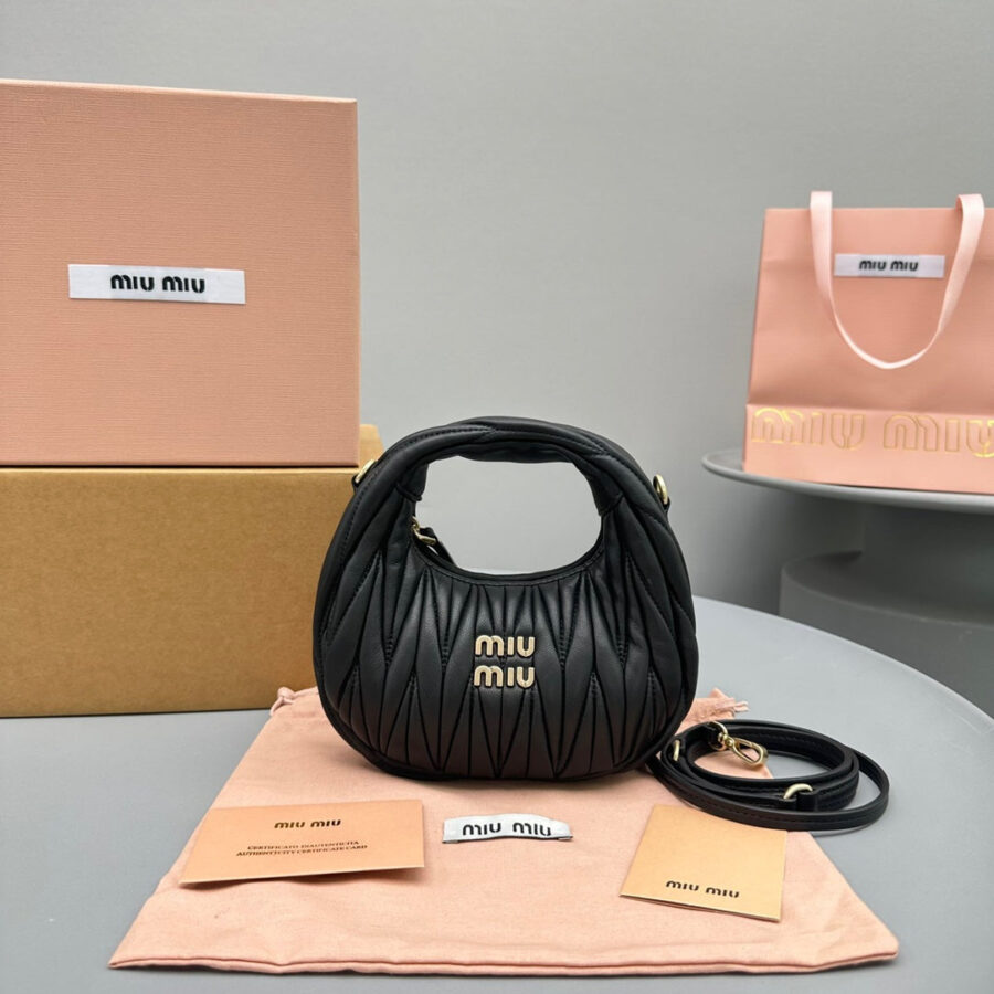 MINI HOBO 17 BAG IN BLACK LAMBSKIN | Studio Nafay