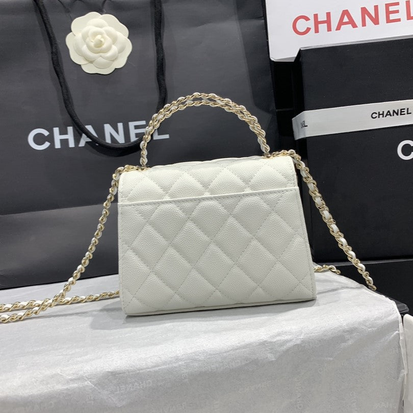 Designer Flap Bag gold – front view