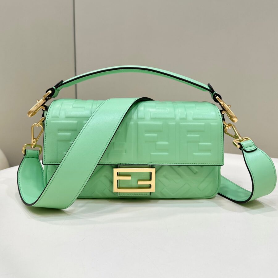 Fendi Baguette gold bag – front view