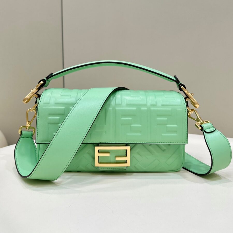Fendi Baguette green bag – front view