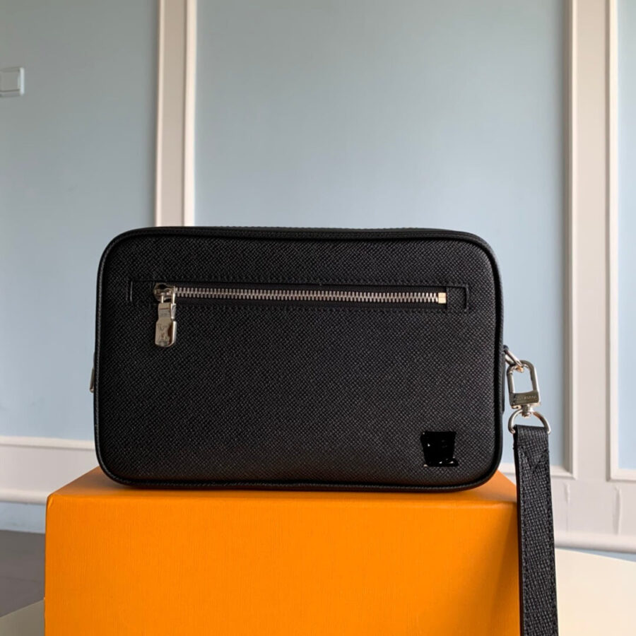 Louis Vuitton Pochette black bag – front view