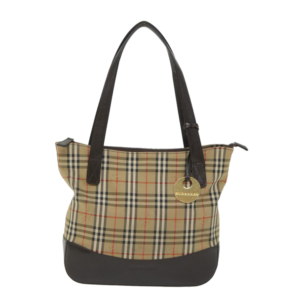 BURBERRY Nova Check Sac à main Toile Beige Marron Auth 56572