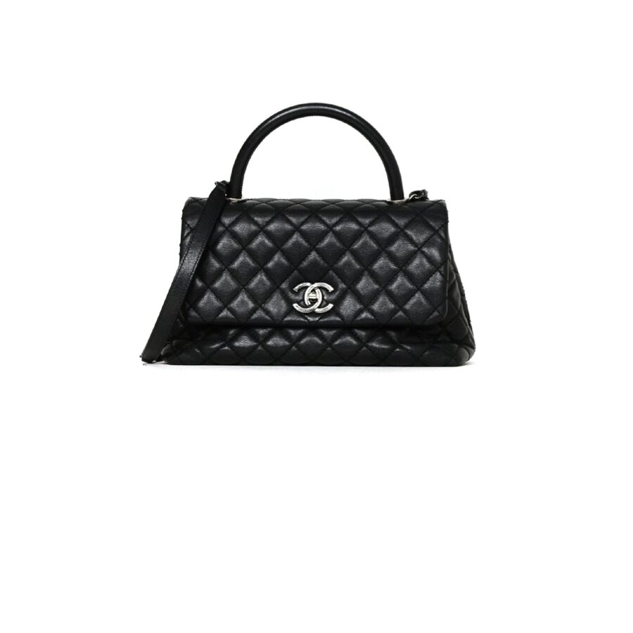 Chanel Coco Handle black bag – front view