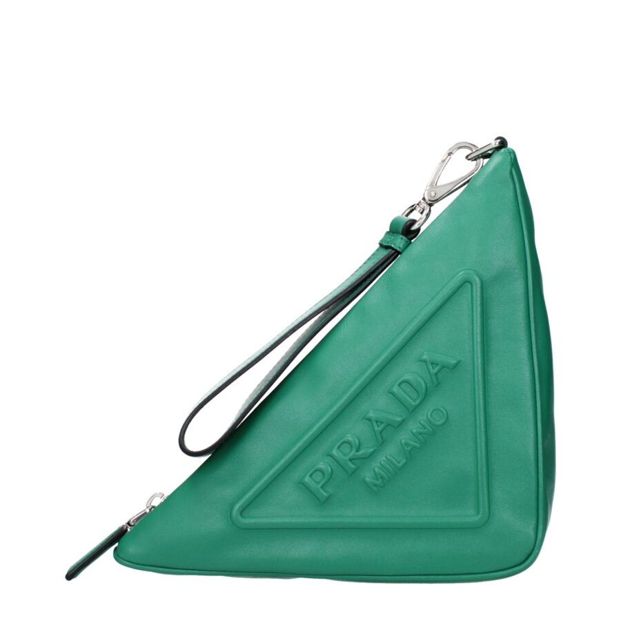 Prada Clutch green bag – front view