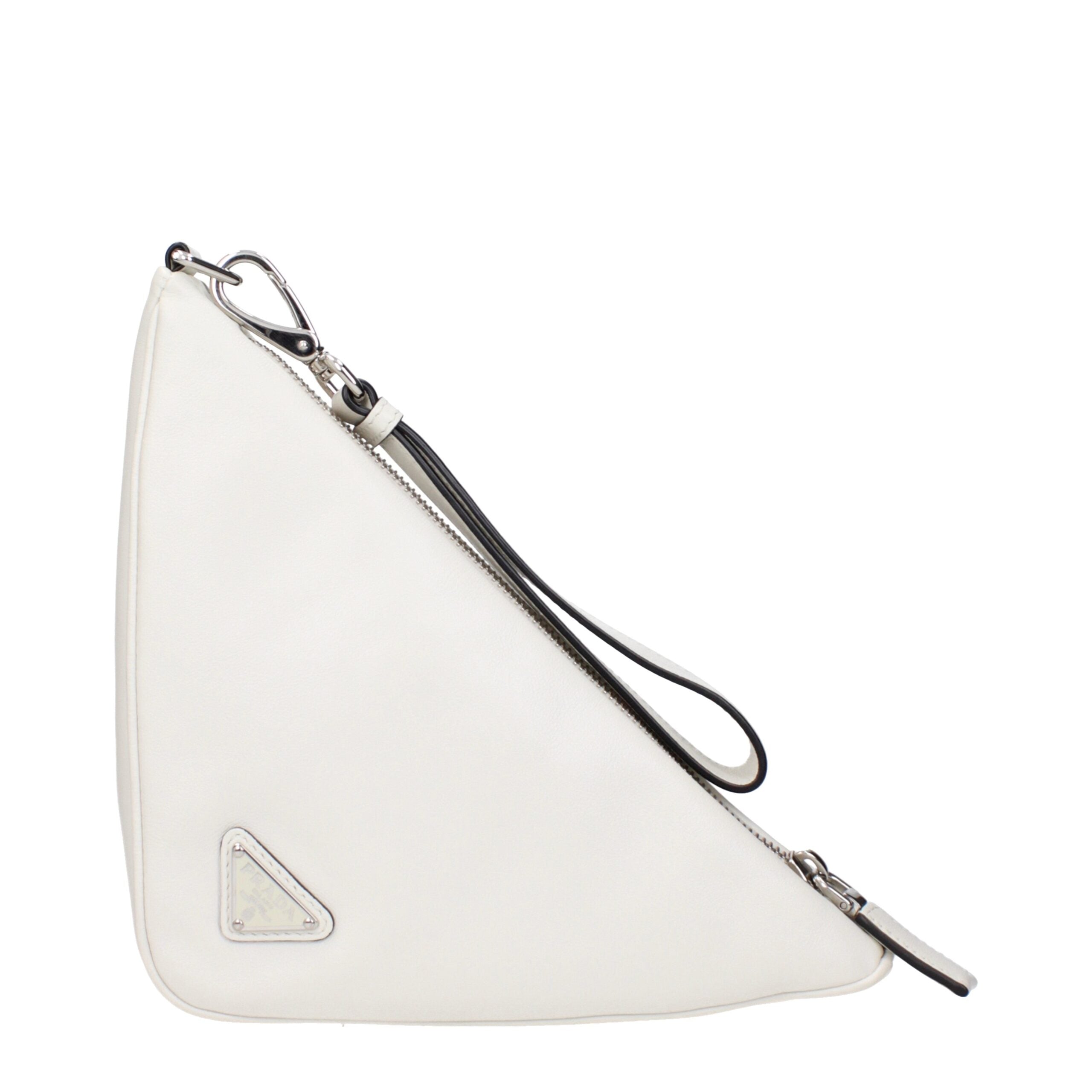 Prada Pochette Blanc en Cuir