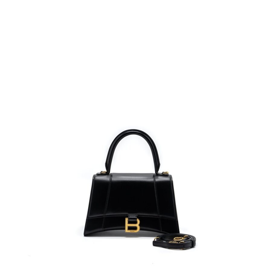 Balenciaga Hourglass black bag – front view