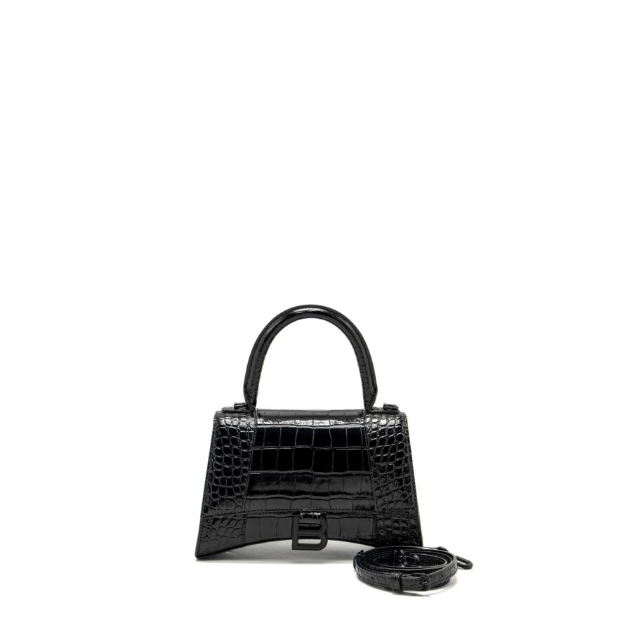 Balenciaga Hourglass black bag – front view