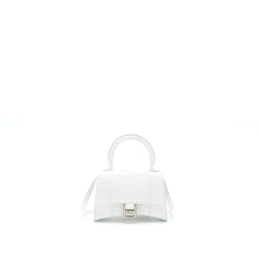 Balenciaga Hourglass white bag – front view