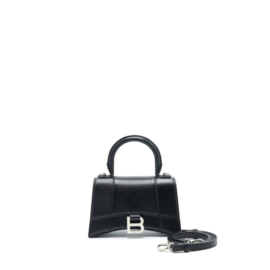 Balenciaga Hourglass black bag – front view
