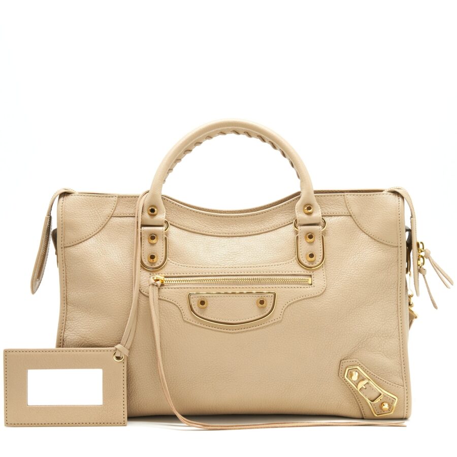 Balenciaga City beige bag – front view