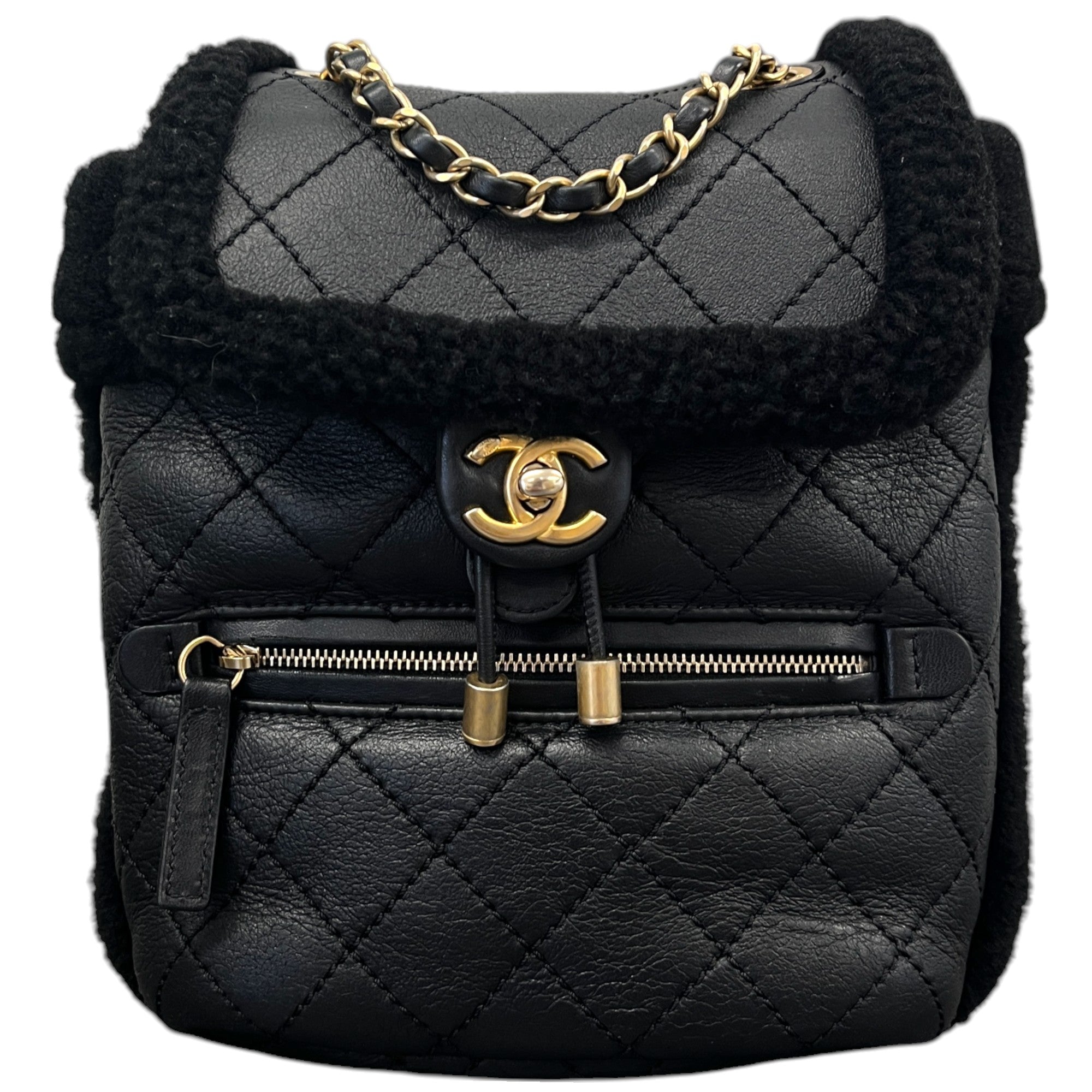 Women&rsquo;s Paris-Hamburg Shearling Backpack Black