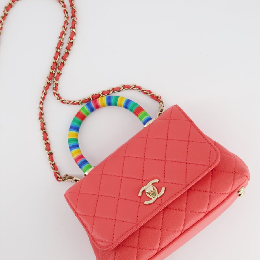 Chanel handbag pink – front view