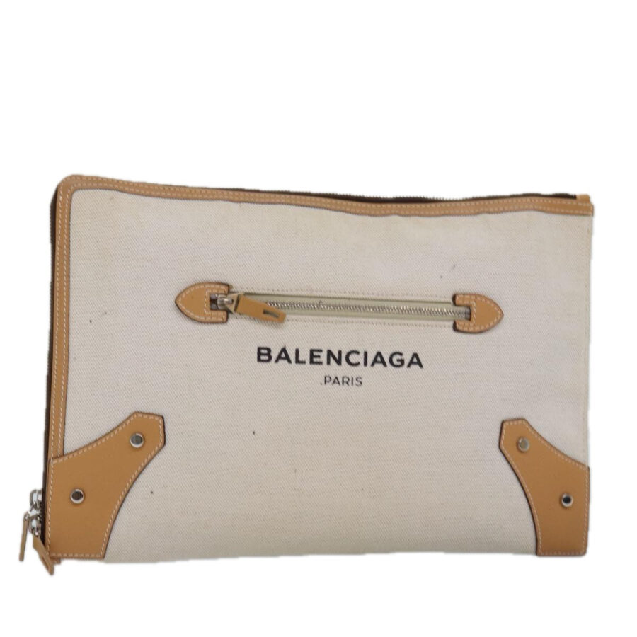 Balenciaga Clutch beige bag – front view