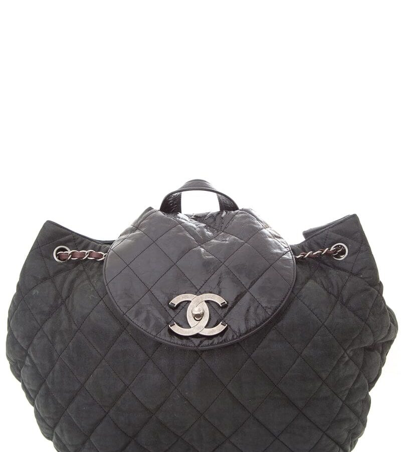 Chanel Backpack black bag – front view