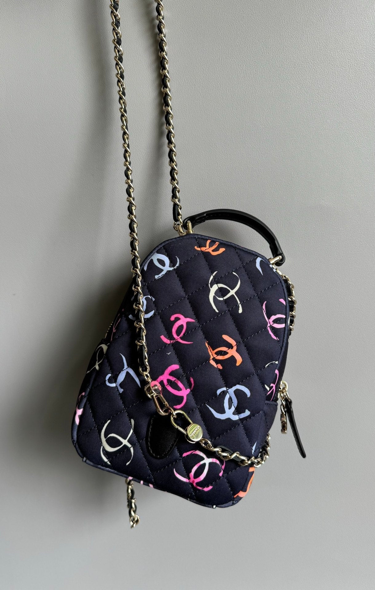 CC SAC À DOS 18CM NOIR & MANY OTHER COLORS TISSU IMPRIMÉ QUINCAILLERIE DORÉE