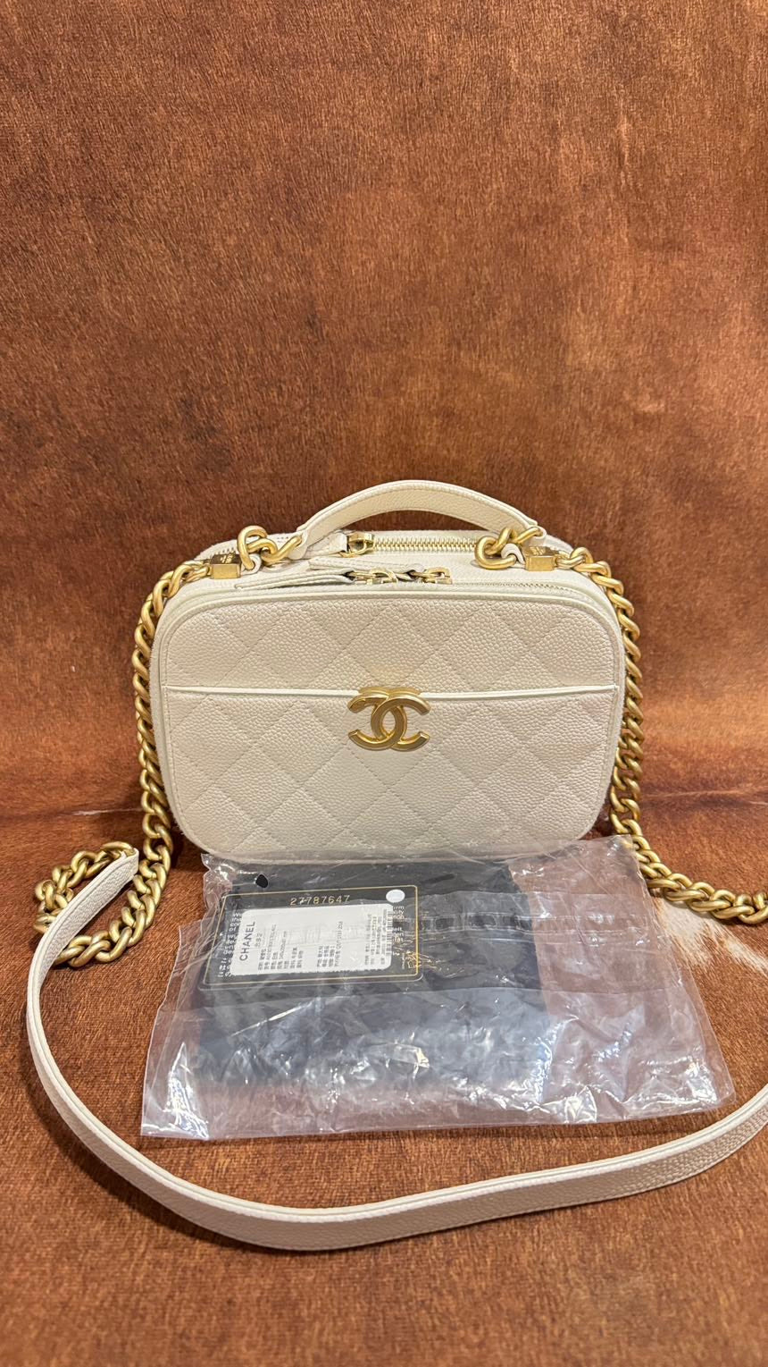 Chanel way Camera Bag Blanc Cuir Sac bandoulière
