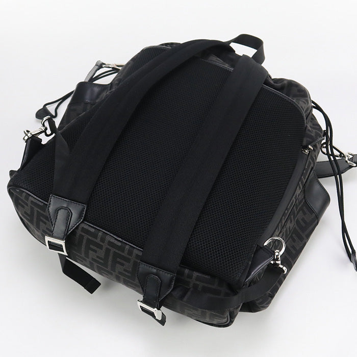Fendi AG0M Strike Large Sac à dos Cuir/jacquard Noir Hommes